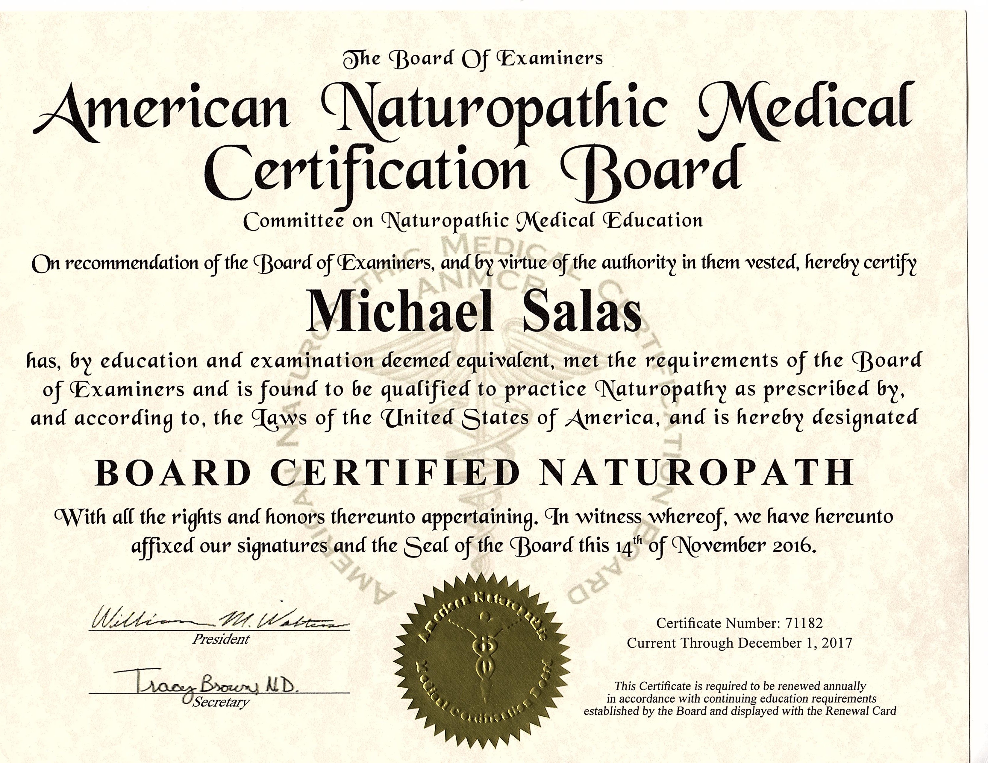 Credentials – Holistic Health Center